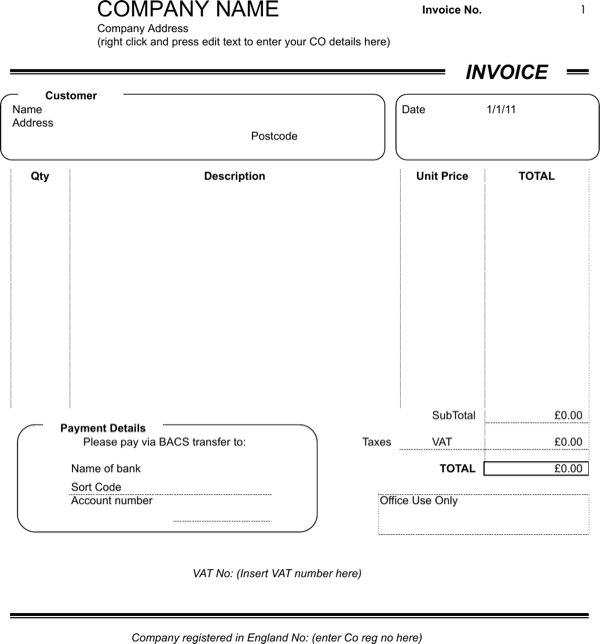 33 Report Blank Self Employed Invoice Template in Word by Blank Self Employed Invoice Template