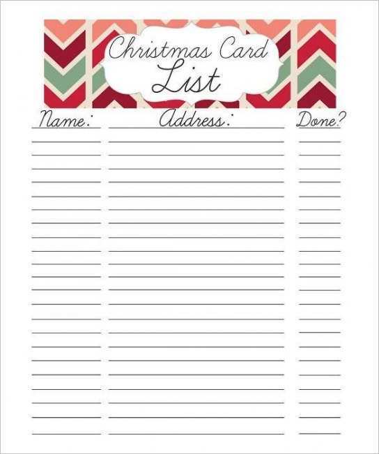 33 Standard Christmas Card List Template Microsoft Word PSD File by Christmas Card List Template Microsoft Word