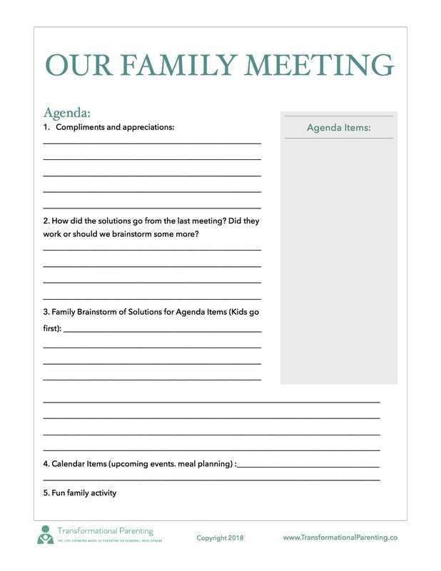 33 Visiting Agenda Template For Family Meetings Templates for Agenda Template For Family Meetings