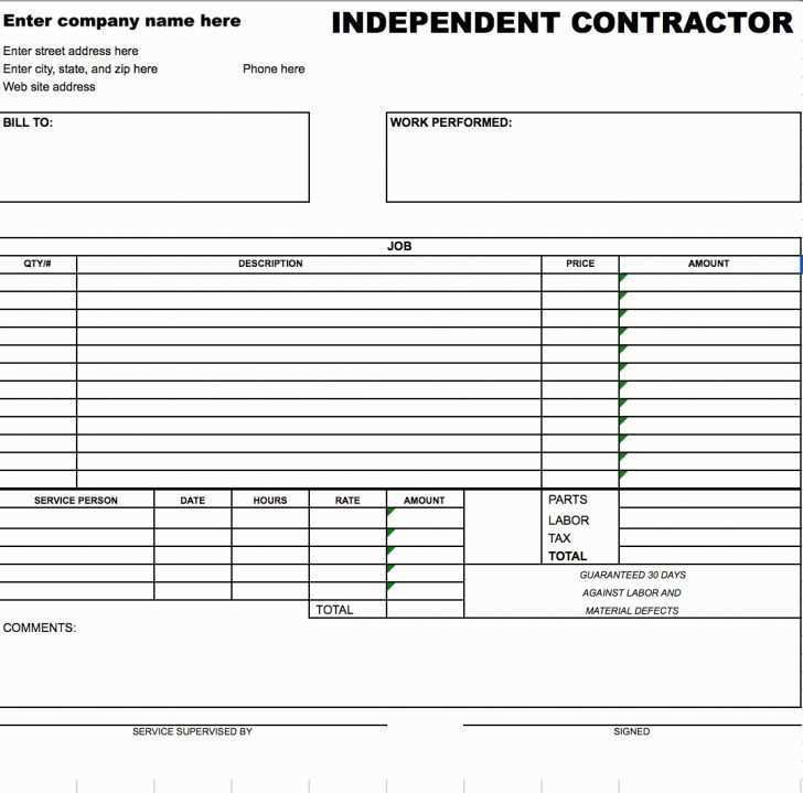 33 Visiting Construction Invoice Template Excel Formating by Construction Invoice Template Excel