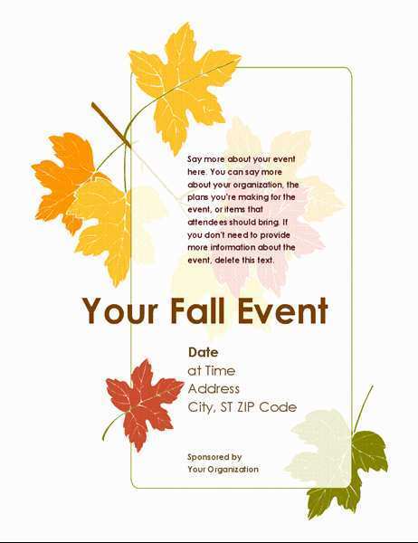 33 Visiting Fall Flyer Templates For Free Formating with Fall Flyer Templates For Free