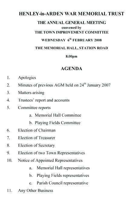 34 Creating Agm Meeting Agenda Template for Ms Word for Agm Meeting Agenda Template