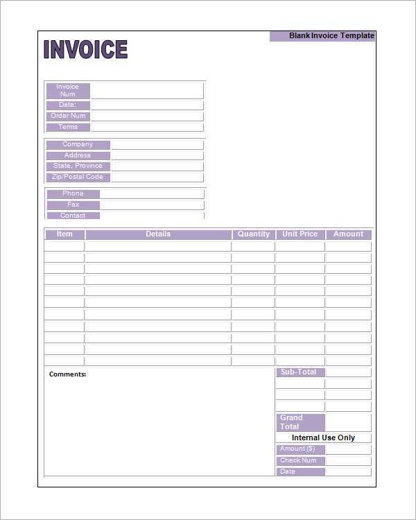 34 Format Blank Generic Invoice Template PSD File with Blank Generic Invoice Template