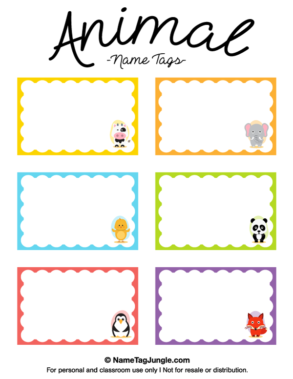 Preschool Name Card Template