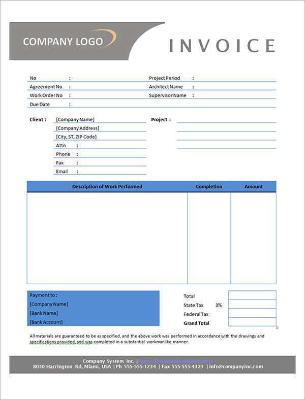 34 Free Invoice Template For A Contractor in Photoshop for Invoice Template For A Contractor