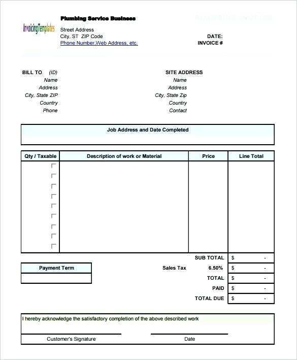 34 Free Printable Blank Job Invoice Template With Stunning Design by Blank Job Invoice Template