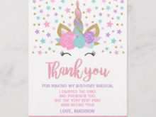 34 How To Create Thank You Card Template Unicorn For Free with Thank You Card Template Unicorn