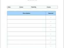 Hotel Food Invoice Template