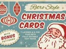 34 Visiting Retro Christmas Card Template With Stunning Design with Retro Christmas Card Template