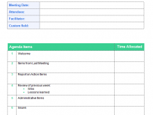 Meeting Agenda Items Template