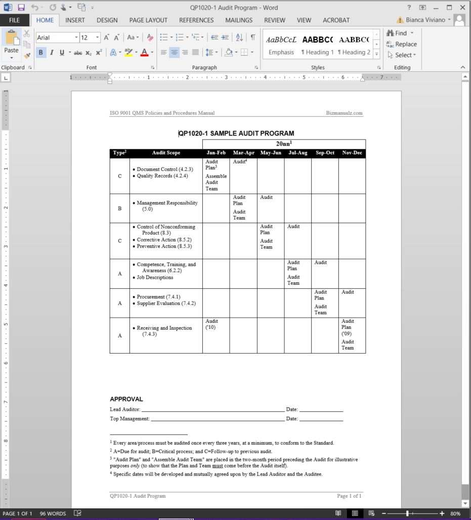 35 Create Audit Plan Form Template in Word with Audit Plan Form Template
