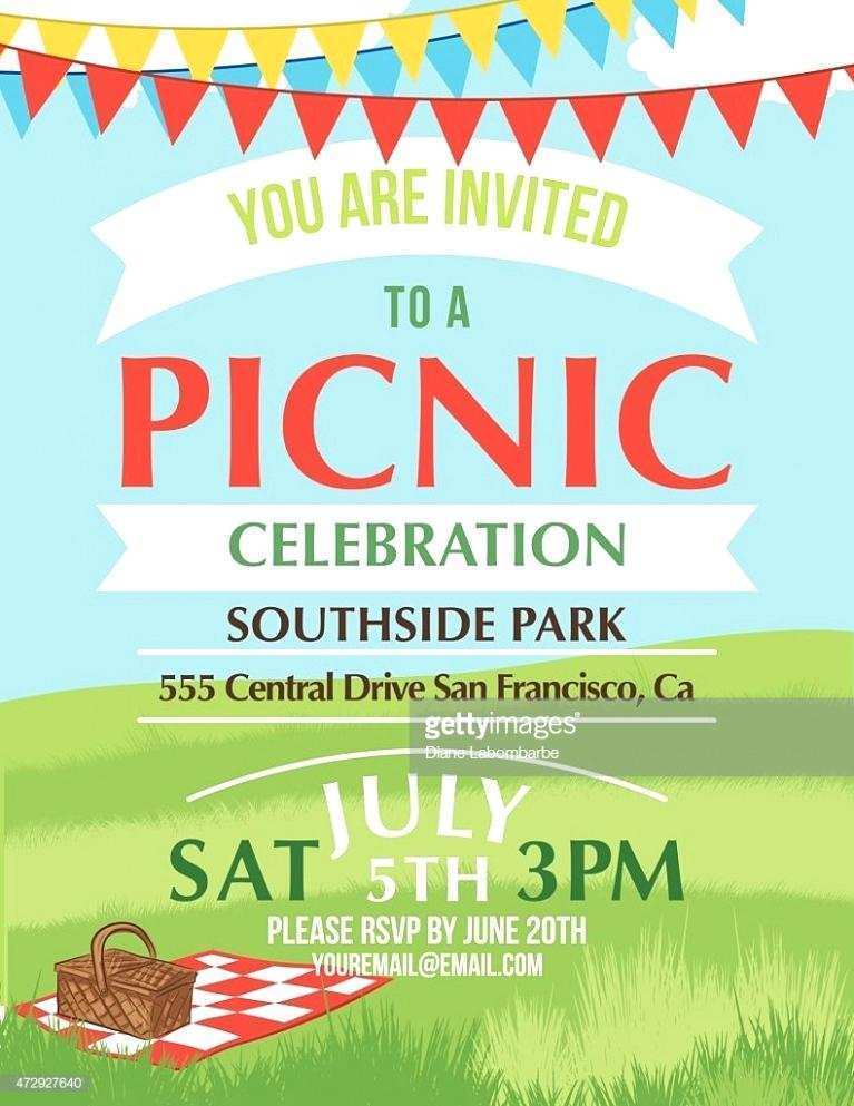 Blank Picnic Flyer Template Cards Design Templates