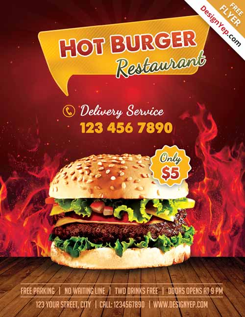 35 Customize Our Free Burger Promotion Flyer Template in Photoshop with Burger Promotion Flyer Template
