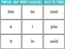 35 Customize Our Free Dolch Sight Word Flash Card Template PSD File by Dolch Sight Word Flash Card Template