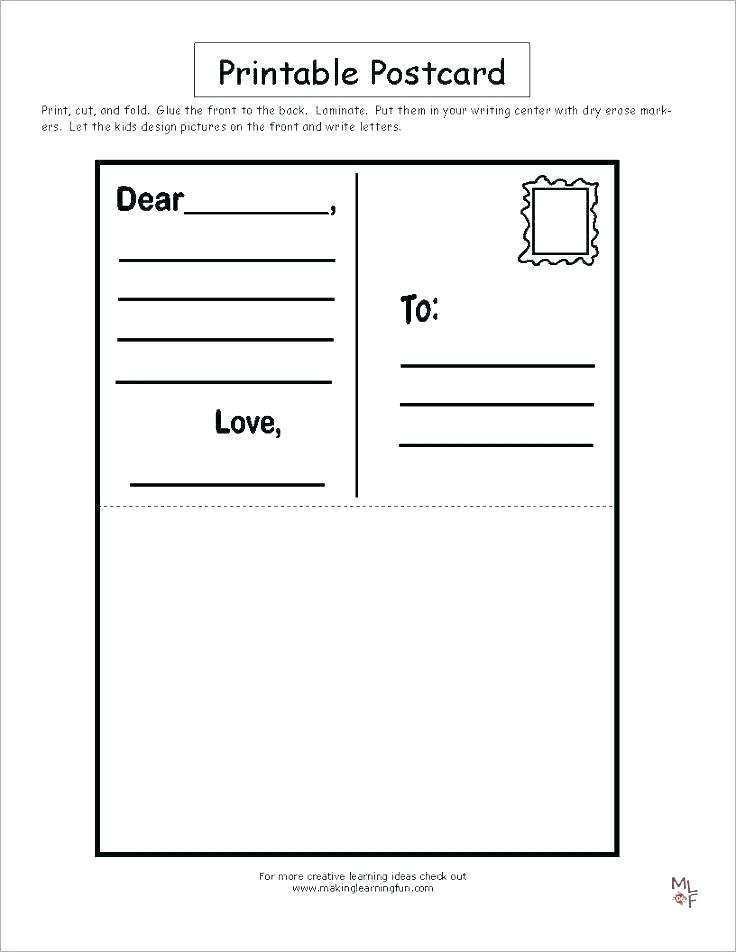 Back Of Postcard Template