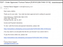 Email Invoice Message Example