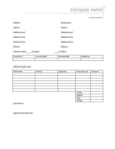 garage invoice template excel cards design templates