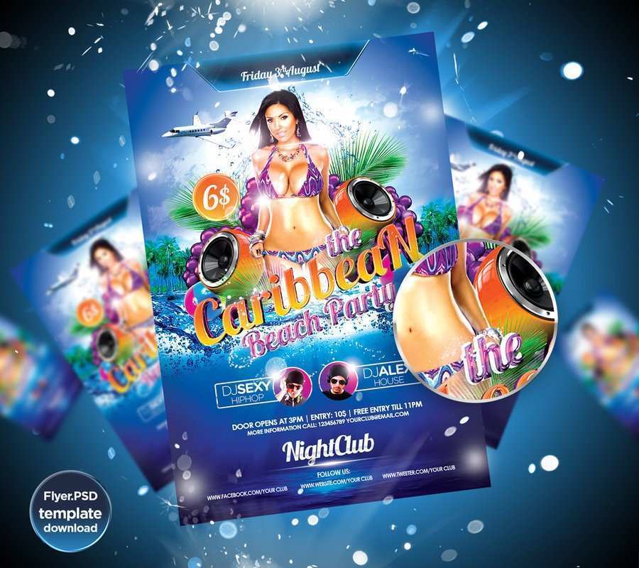 35 Online Caribbean Party Flyer Template PSD File with Caribbean Party Flyer Template