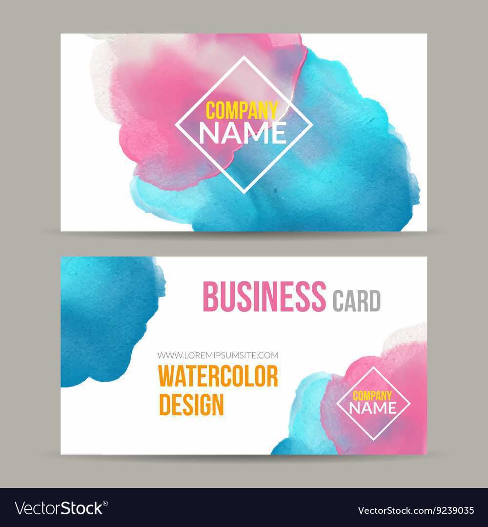 35 Printable Business Card Templates Watercolor in Photoshop with Business Card Templates Watercolor