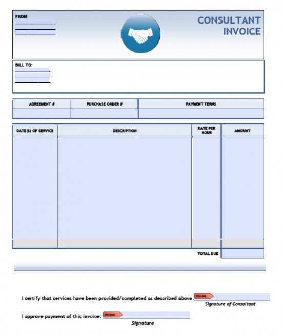 Consultant Hourly Invoice Template Cards Design Templates