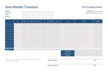 Monthly Time Card Format Excel