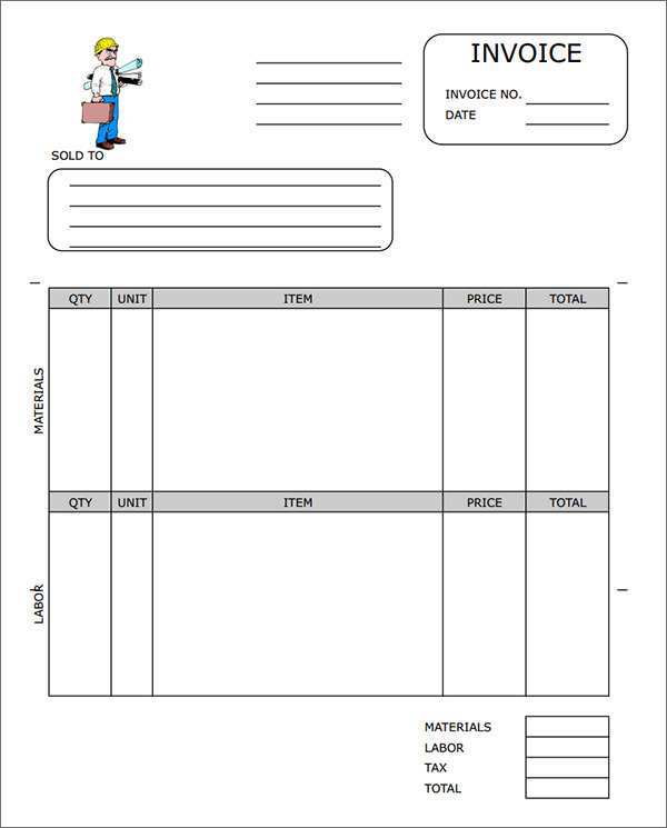 quickbooks contractor invoice template cards design templates