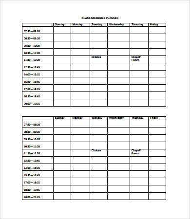 36 Best College Class Schedule Template Printable PSD File with College Class Schedule Template Printable