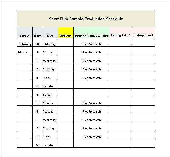 36 Creative Documentary Production Schedule Template in Word for Documentary Production Schedule Template