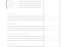 Yw Presidency Meeting Agenda Template