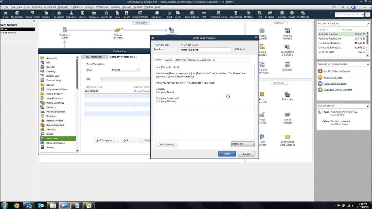 Edit Invoice Email Template In Quickbooks