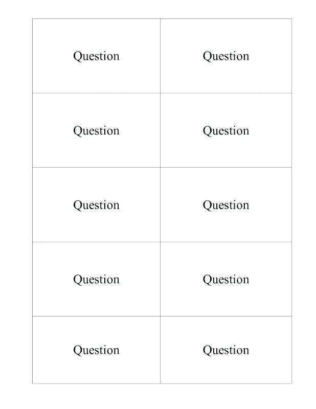 36 Format Question Card Template Word PSD File by Question Card Template Word