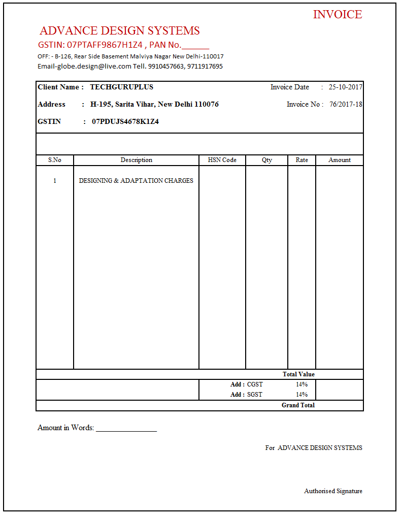 Cash Bill Format In Excel Free Download