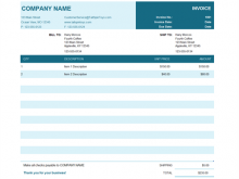 Blank Invoice Template Excel