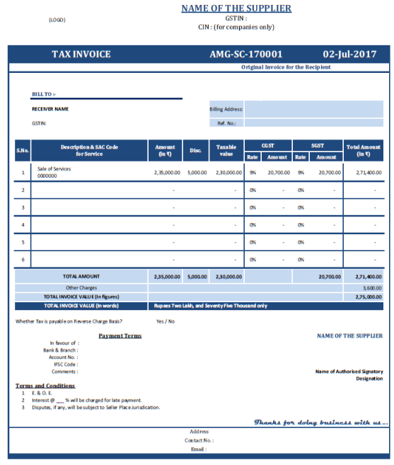 37 Create Gst Tax Invoice Format 2019 Download with Gst Tax Invoice Format 2019