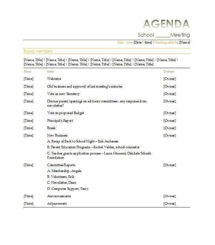37 Create Meeting Agenda Template 2018 PSD File for Meeting Agenda Template 2018