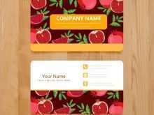 Name Card Template Food