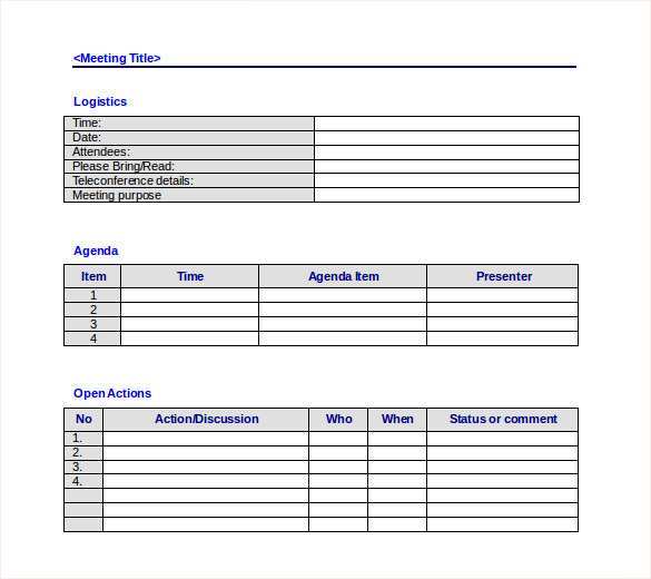 37 Free Meeting Agenda Template With Action Items For Free With Meeting Agenda Template With Action Items Cards Design Templates