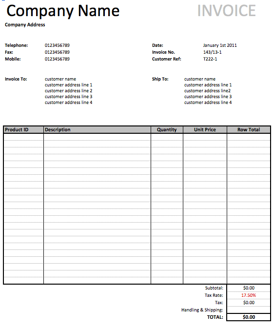 37 How To Create Blank Generic Invoice Template in Word for Blank Generic Invoice Template
