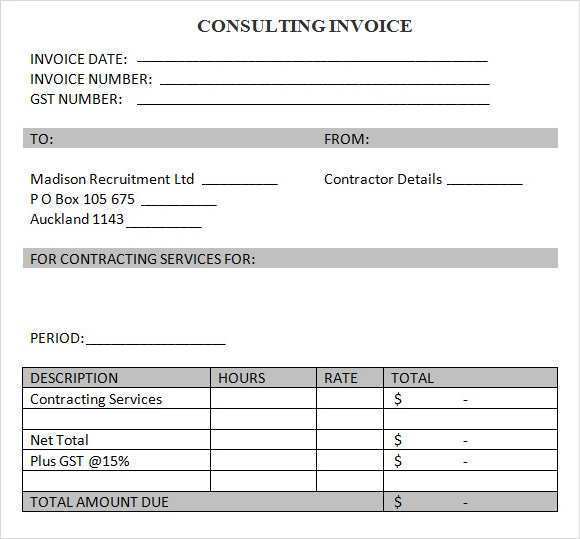 37 Online Invoice Template For It Consulting Services for Ms Word by Invoice Template For It Consulting Services