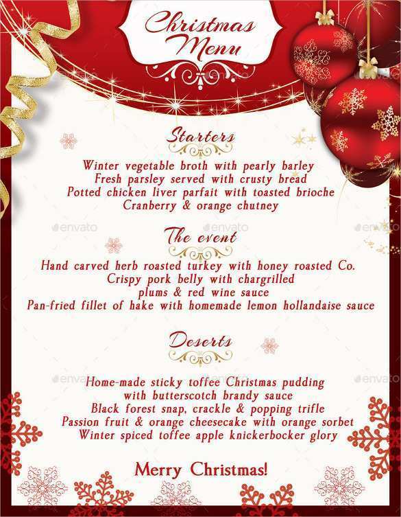 38 Best Christmas Menu Card Template Free In Word With Christmas Menu Card Template Free Cards Design Templates