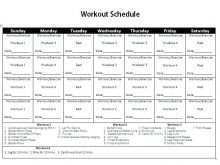 38 Blank Workout Class Schedule Template Templates with Workout Class Schedule Template
