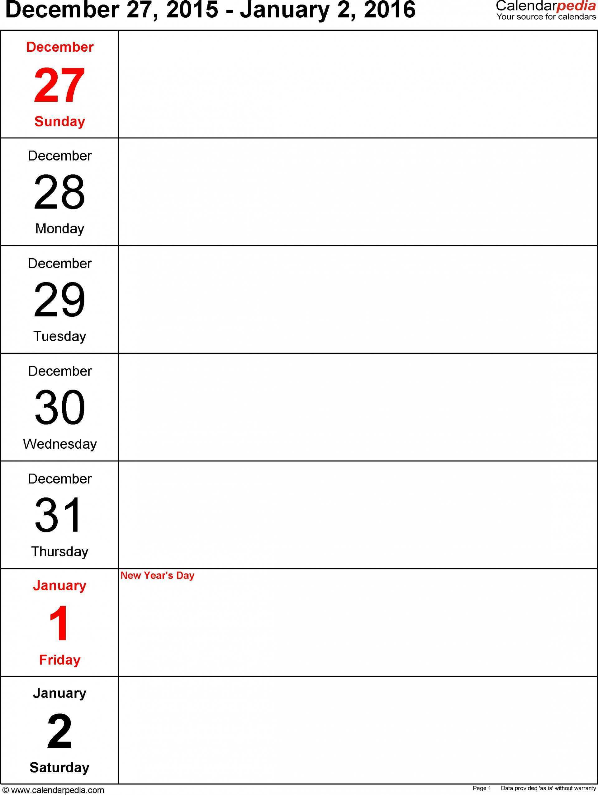 38 Creating Daily Calendar 2016 Template For Free by Daily Calendar 2016 Template