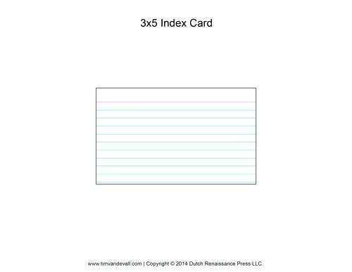 Index Card Template For Word