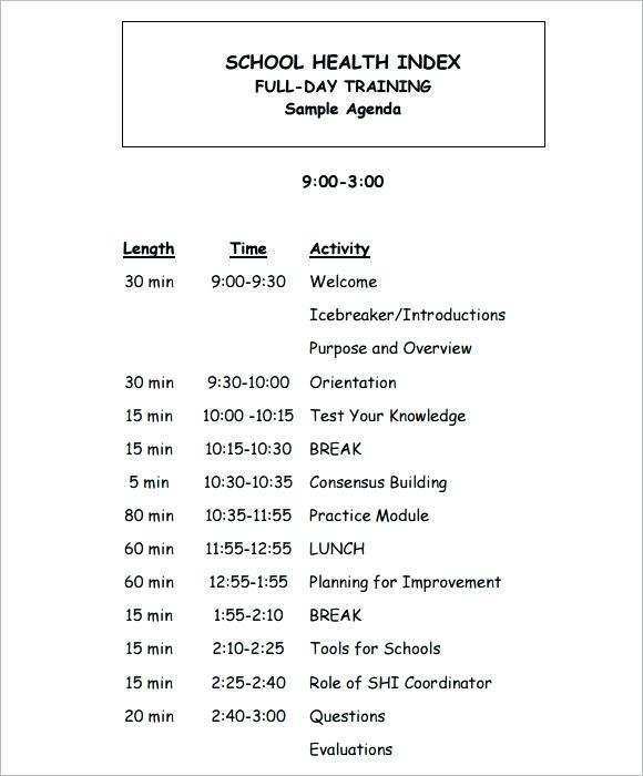 Plc Agenda Template High School Cards Design Templates