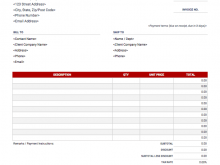 A Invoice Template