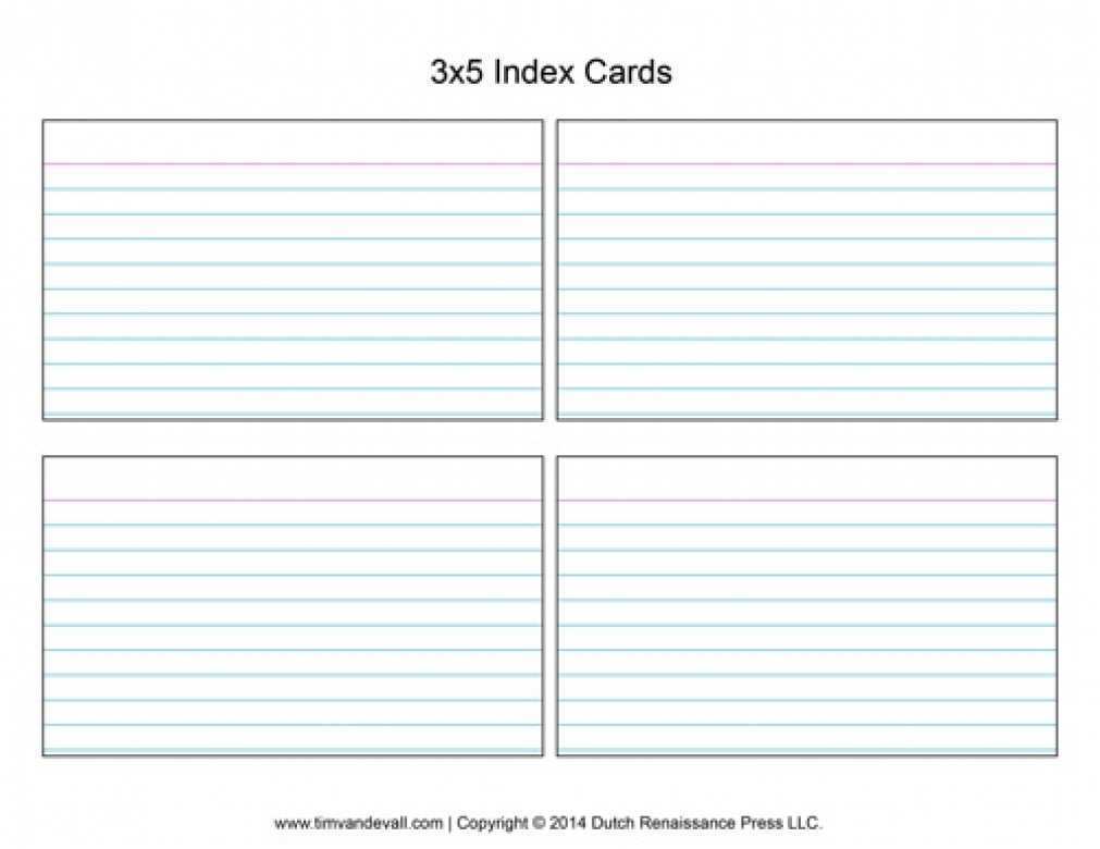 3 x 5 index card