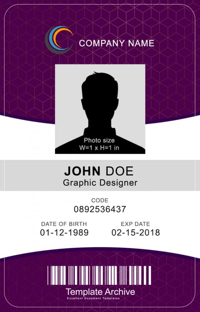 38 Customize Id Card Template Free Download Word Portrait With Stunning Design For Id Card Template Free Download Word Portrait Cards Design Templates