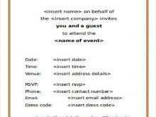 Invitation Card Sample Dress Code