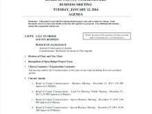 Meeting Agenda Outline Example