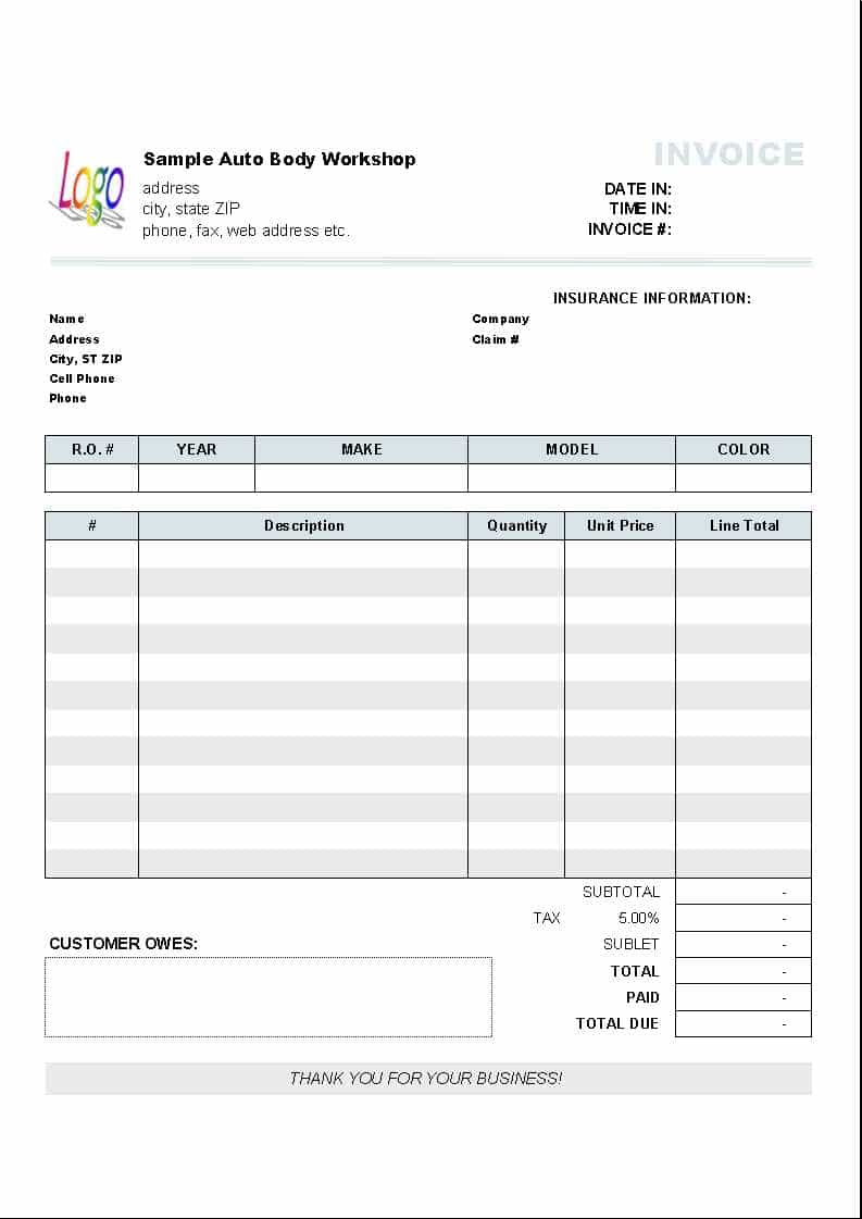38 Online Automotive Repair Invoice Template For Quickbooks Layouts By Automotive Repair Invoice Template For Quickbooks Cards Design Templates